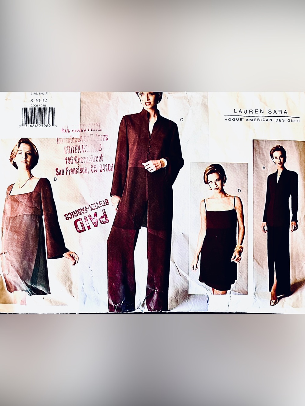 Vintage unused Vogue American Designer patterns for 6 garments w/ sizes 8-10-12